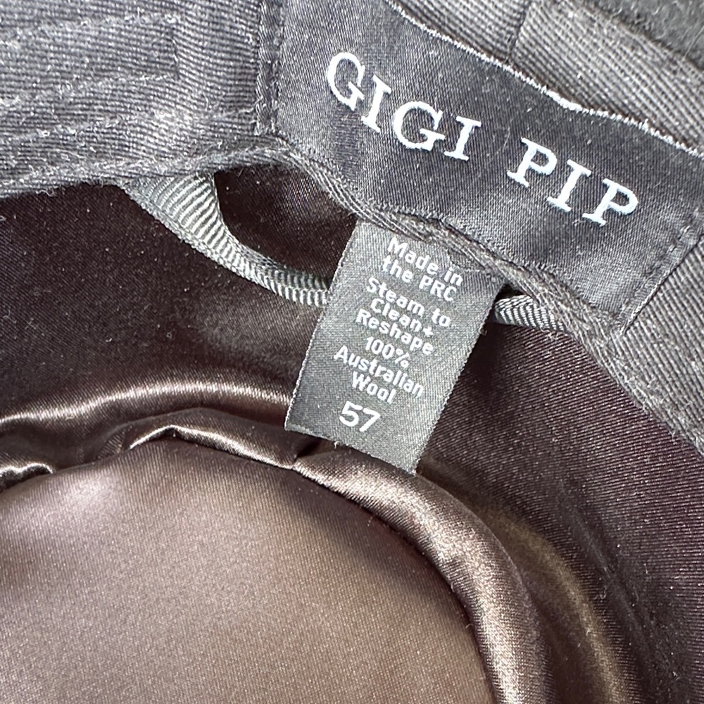GIGI PIP MILLER FEDORA HAT Elegant Black and Tan Women's Hat - Picture 3 of 5